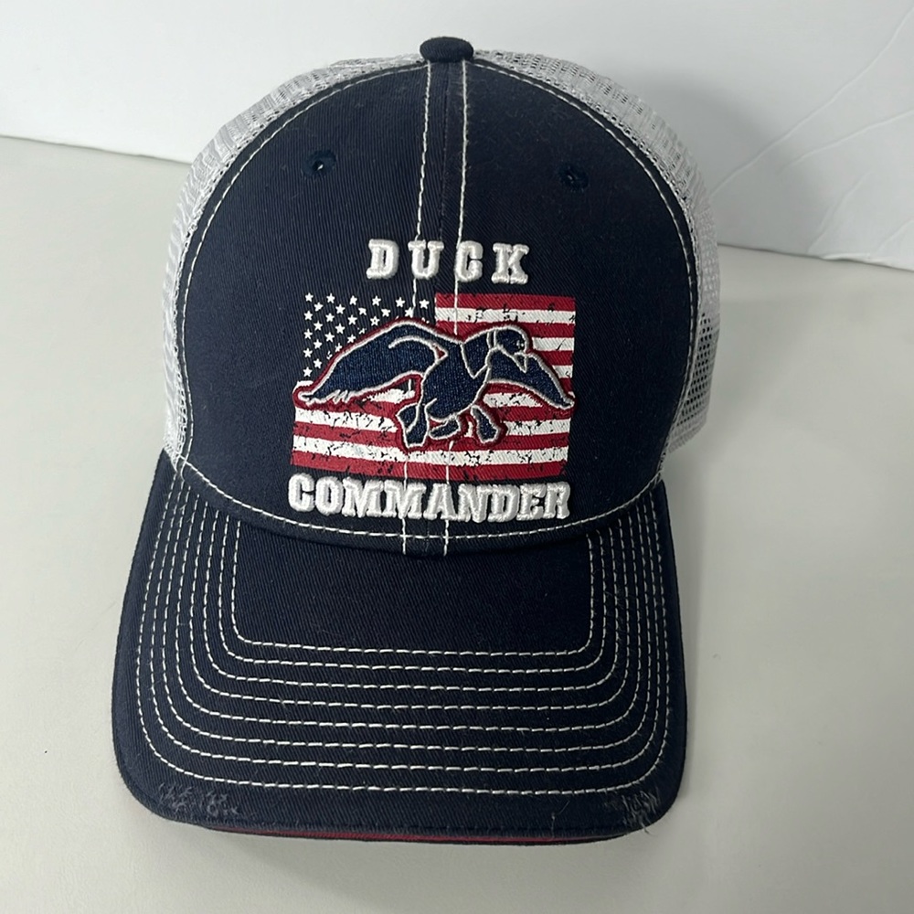 Duck commander American flag cup/hat blue/white adjustable with mesh men’s